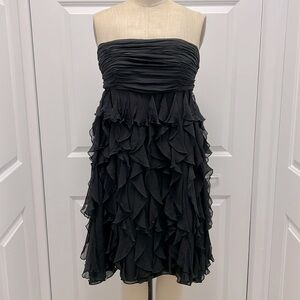 Strapless Cascade Ruffles dress.